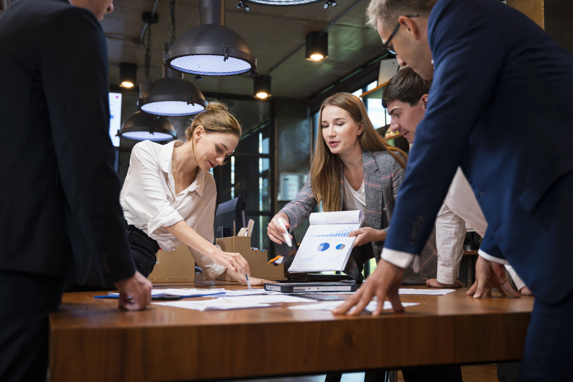 Women leading a discussion at work